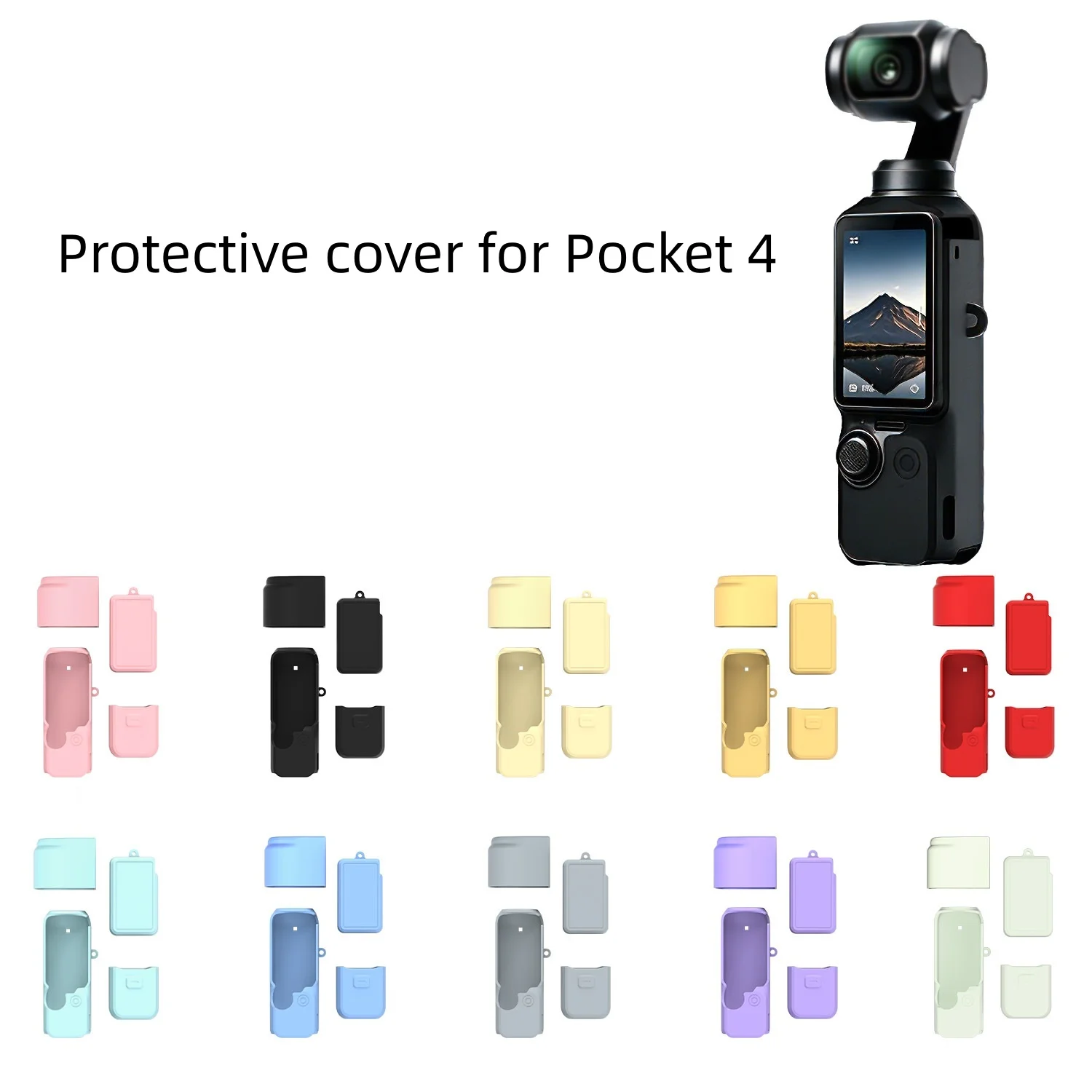 

Solid-Color Silicone Protective Case for the DJI Pocket 4 Camera Dustproof Shock-Resistant and Impact-Resistant