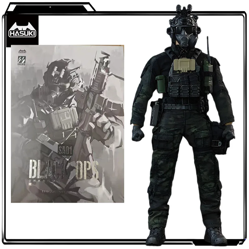 HASUKI Original SALVO SA-01 & SA-02 Black Ops 1/12 Anime Figuras de ação Brinquedos para meninos Presente de Natal Modelo colecionável Ornamentos