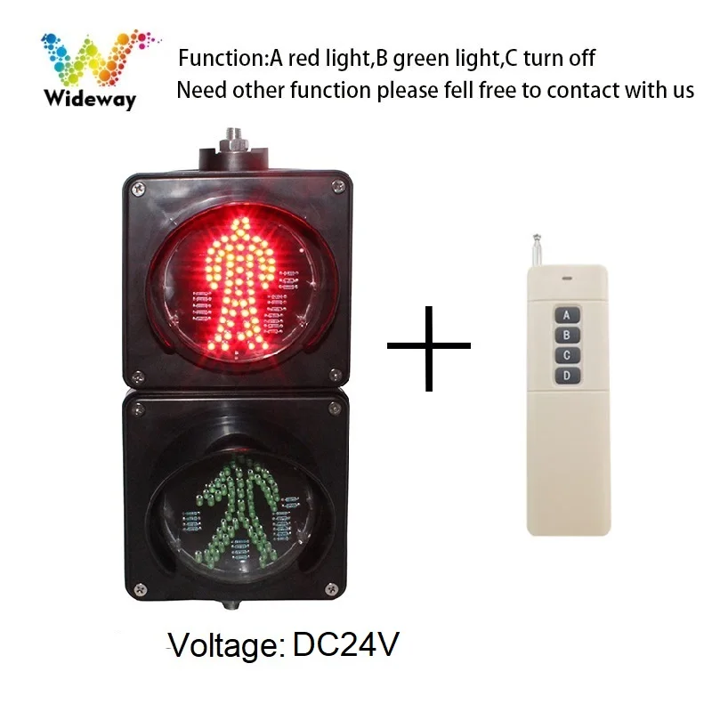 100mm DC12V o DC24V o AC85-265V rosso verde Zebra Crossing semaforo pedonale a Led con telecomando