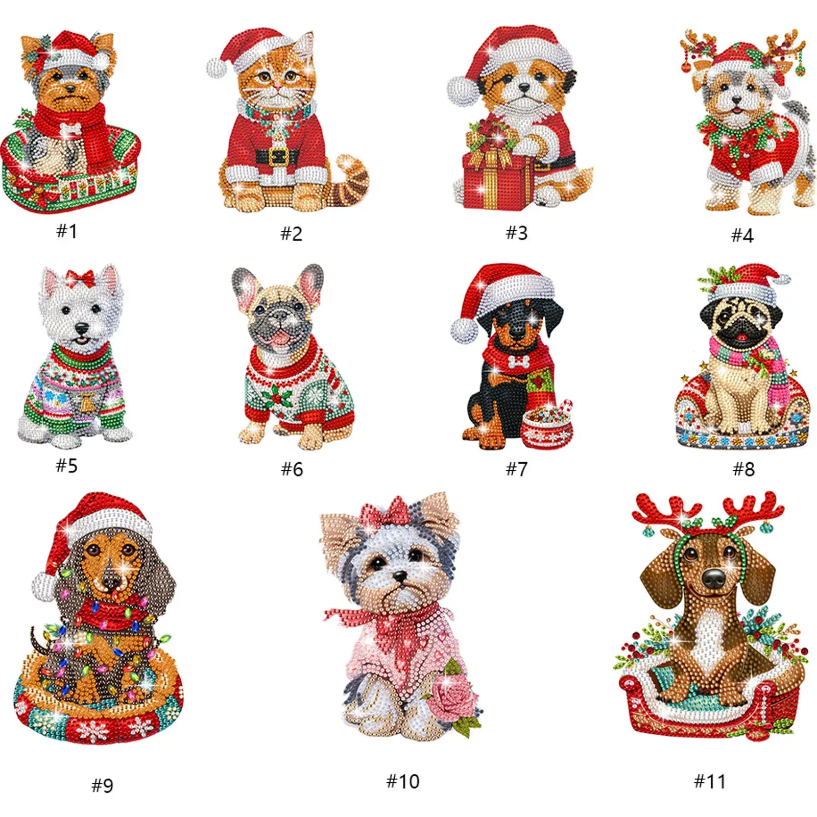 

Acrylic 2D Flat DIY Shake Head Table Top Diamond Painting Ornament Kits Desktop Diamond Art Kits for Home Office Desktop Decor