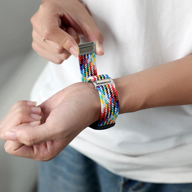 Bracciale QuickFit per Garmin Fenix 8 51/47/43MM E 7 7X Enduro 3 2 6S 6 6X Epix Pro 5S 5 Plus cinturino in nylon con fibbia pieghevole magnetica