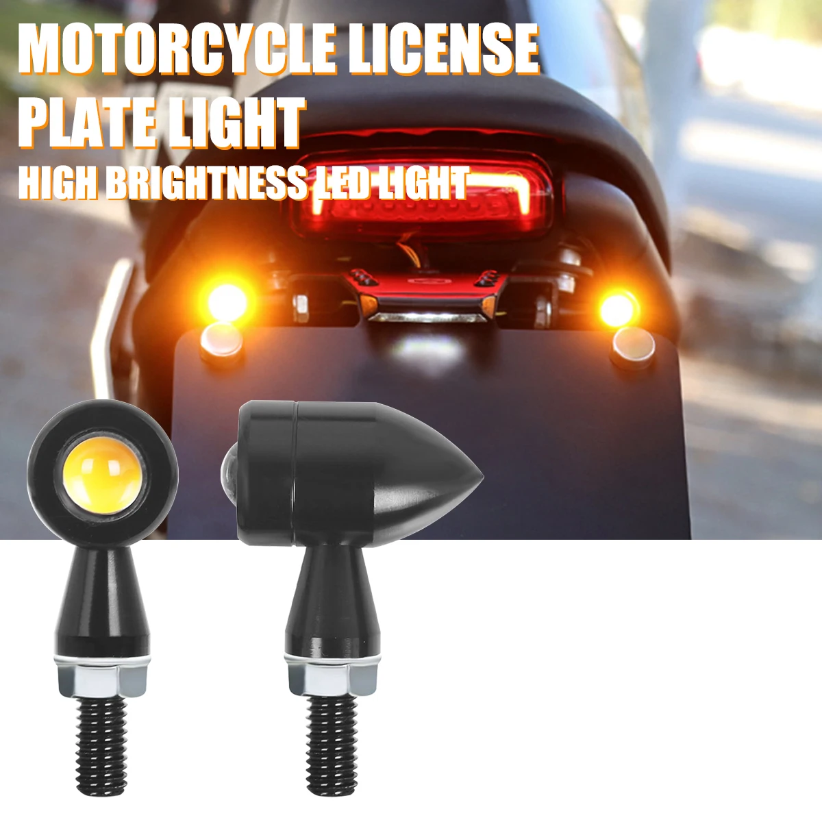1/2Pairs Motorcycle Eagle Eye LED Rear License Plate Light Super Bright Yellow Led Daytime Running Light Motorcycle Signal Lamp