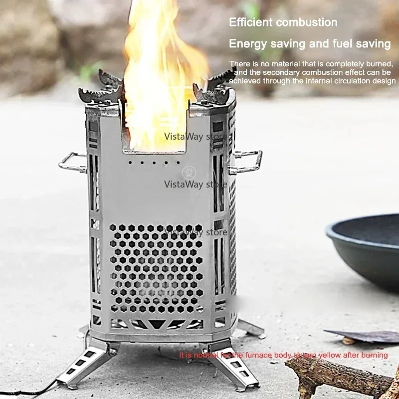 220 В новая внешняя дровяная печь, новая портативная бездымная горящая многофункциональная полевая печь из нержавеющей стали, дровяная печь