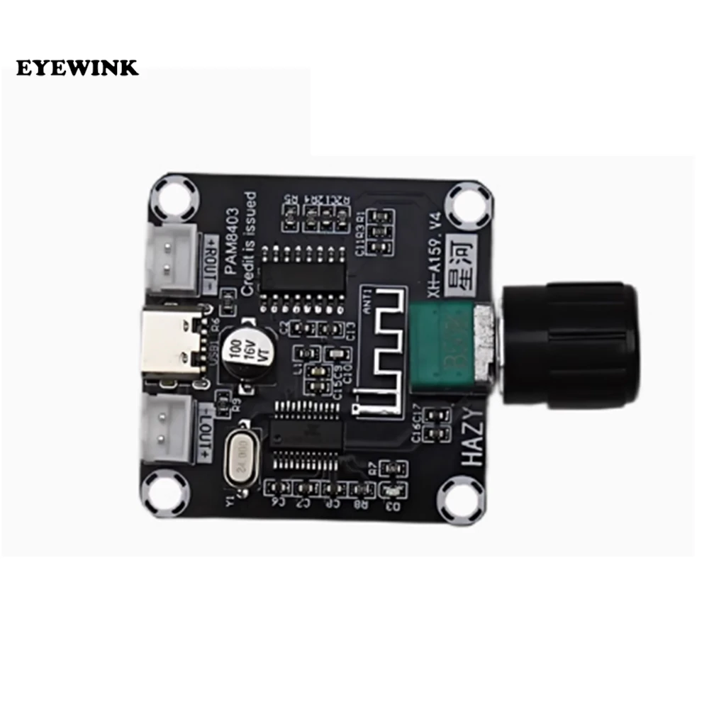 XH-A159 Mini PAM8403 Dual 5W Bluetooth Digital Amplifier Board DC5V Input Type-C Power Supply