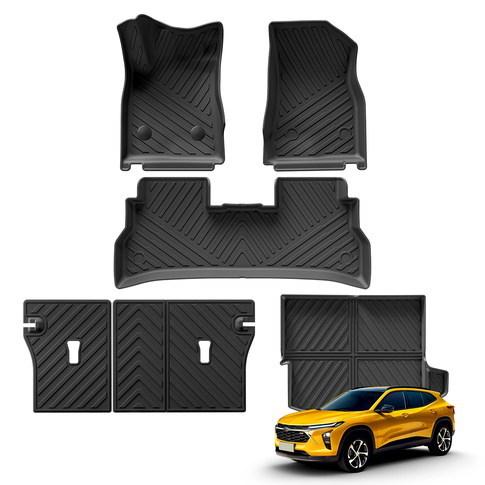 SMABEE for Chevy Chevrolet Trax 2024 2025 Car Floor Mats Cargo Liner Trunk/Backrest Mat TPE 3D Left Rudder