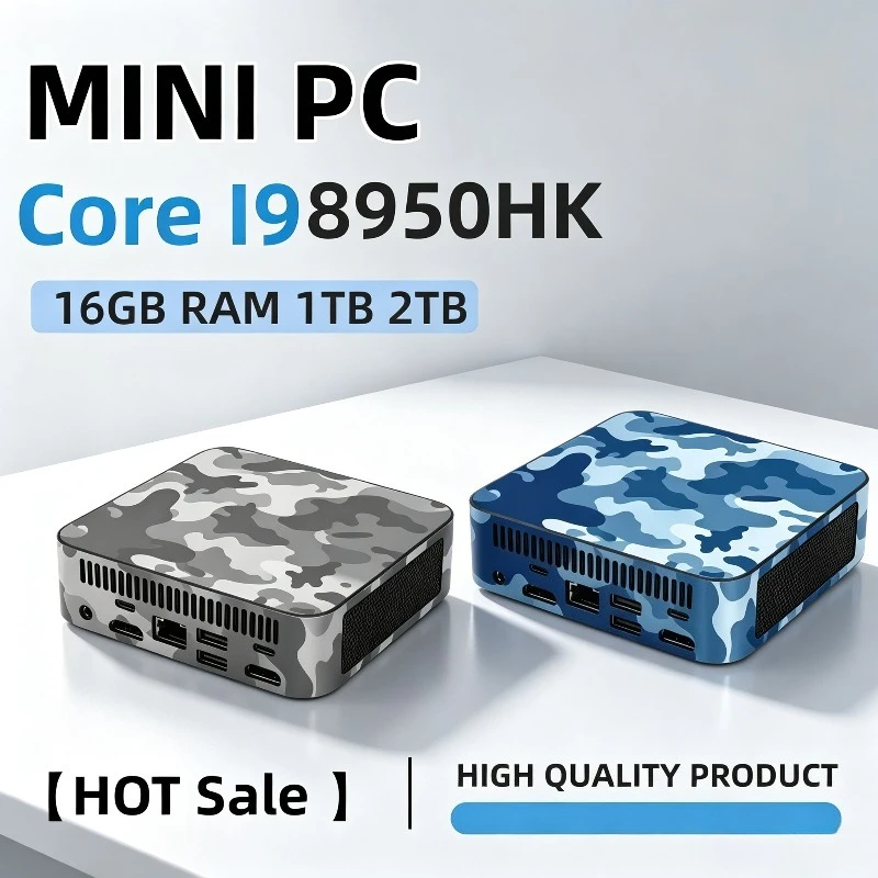 New High Performance MINI PC Core i9 8950HK 16GB RAM 1TB 2TB SSD WIFI 6 BT5.2 4K HD Mini Gaming Office Study Pc