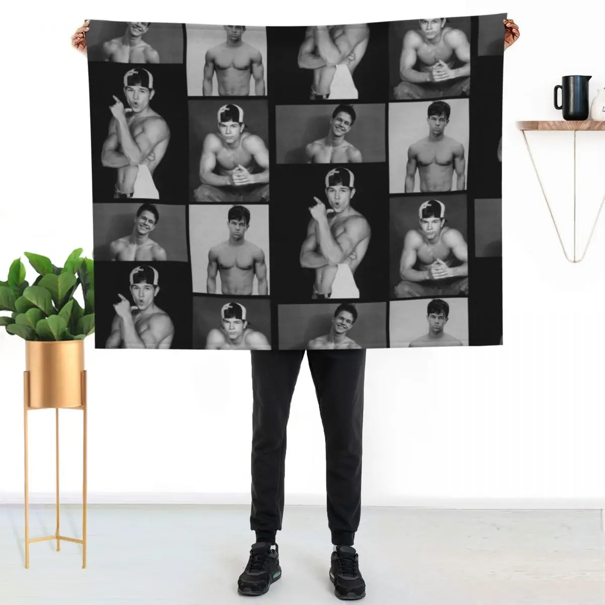 Mark Wahlberg Collage Throw Blanket Portable Lightweight Blanket for Travel Camping