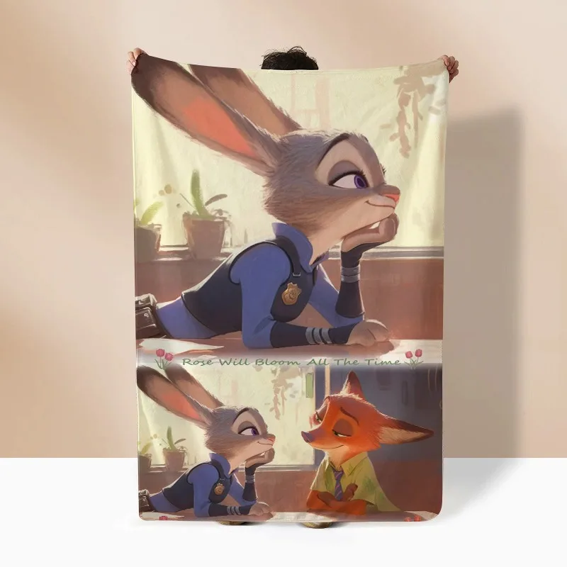

The New Best-selling Cartoon and Anime Zootopia 2 Series Flannel Blanket for Office Nap Covers Is Soft and Warm