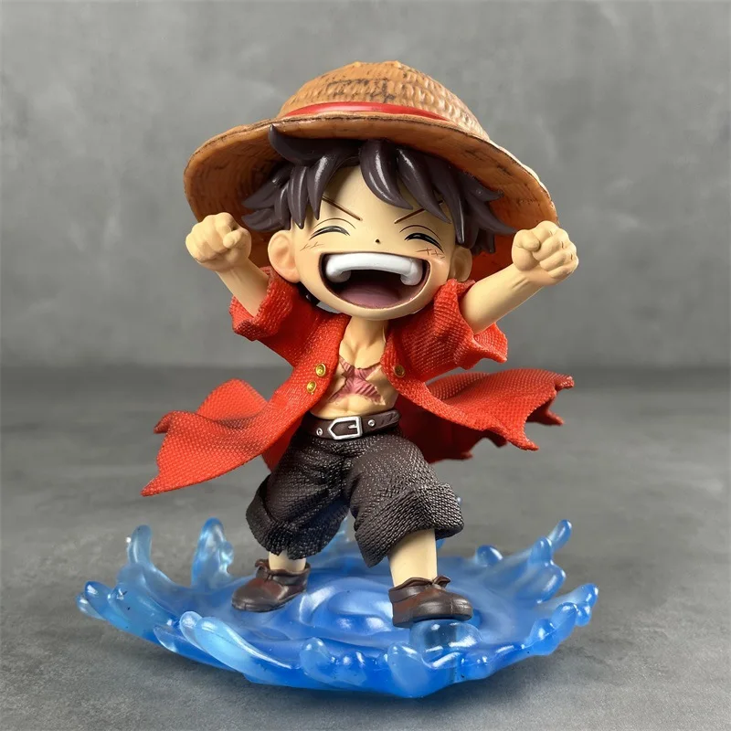 

GK Steps into the Water Laughing Moon Luffy - Anime Model Desktop Ornament Luffy's Childhood Statue Collectible Figurine