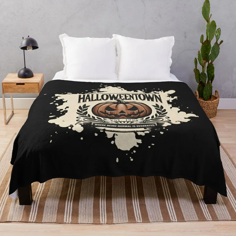 

Одеяло Halloweentown: Where Be Normal Is Overrated, мягкое плюшевое клетчатое мягкое зимнее постельное белье, забавный подарок, одеяла