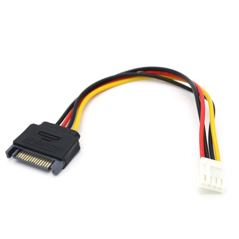 2Pcs 15pin Sata Male to 4pin Floppy FDD Female Power Converter Adapter Cable Sata Power 15p to 4p Connector 20cm/7.87in