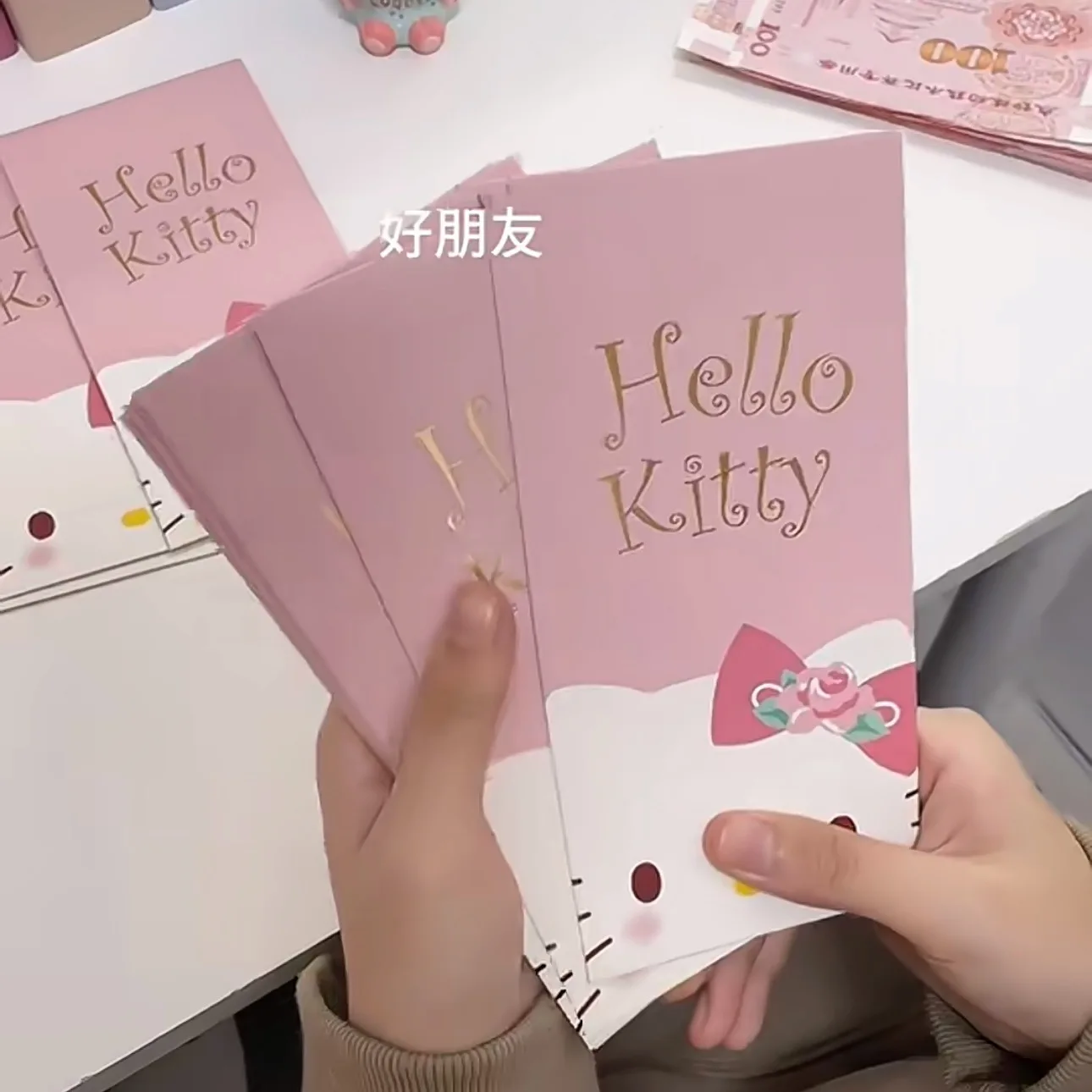 20ชิ้นอะนิเมะ Sanrio Hello Kitty ปีใหม่อั่งเปาสีแดงเทศกาลฤดูใบไม้ผลิปีใหม่เงินผนึกถุงซานตาตัวการ์ตูนน่ารักใหม่สร้างสรรค์