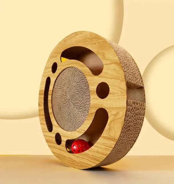 

Basic Classic Interactive Cat Toys Round Cat Scratcher with Catnip Cardboard Balls Indoor Use Pet Supplies for Kittens Cats