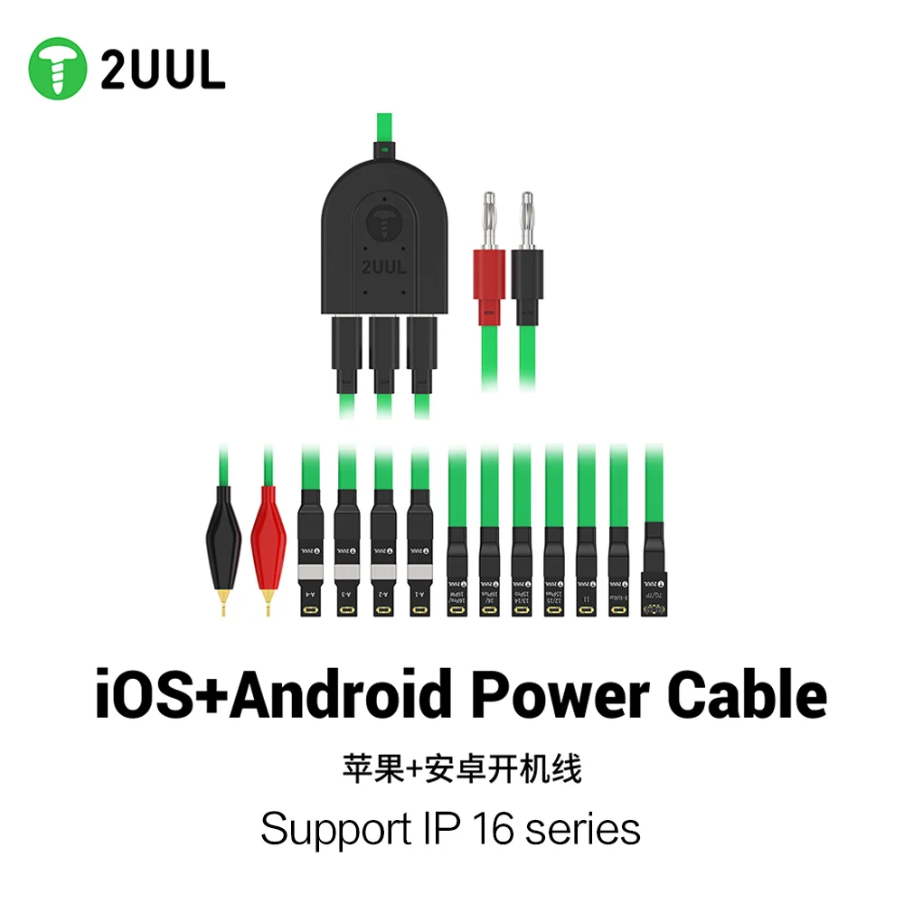 2UUL PW02 Data Startup Power Boot Cable Multi 3 Type-C Interface Efficient Detection for iPhone 6-16PM Android Repair Test tools