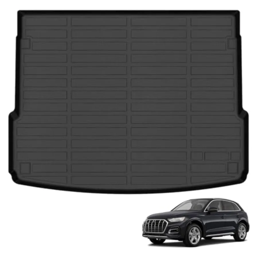 

All Weather Cargo Mat Fit for Audi Q5 SQ5 2024-2018 TPE Rubber Liners Set All Season Guard Odorless Anti-Slip Cargo Liner Black