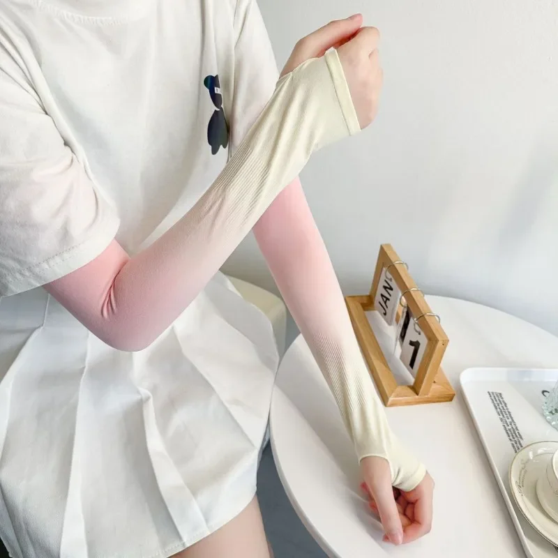 التدرج اللون أكمام أذرع تبريد الجليد النسيج المضادة للأشعة فوق البنفسجية واقية من الشمس تشغيل الدراجات كم الرياضة في الهواء الطلق ركوب الدراجات مدفئات للذراع للرجال والنساء