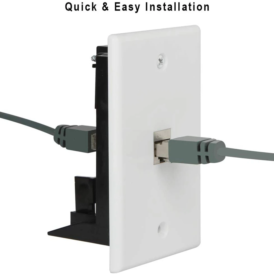 AS63-Cat6 Wall Plate 1 Port 1 Gang RJ45 For Keystone Wall Plate + Low Voltage Mounting Bracket + Female CAT6A Full Shielded