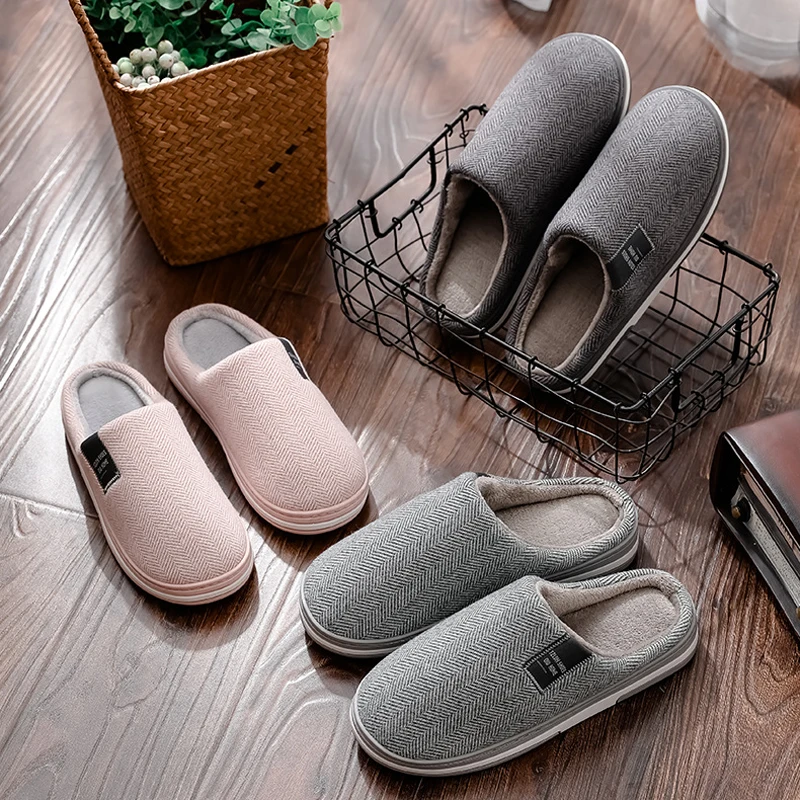 Home Slipper Men Fuzzy Winter Warm Fur Plush Non Slip Grip Indoor Lazy Soft Female Thermal Floor House Shoe Flat Male Women