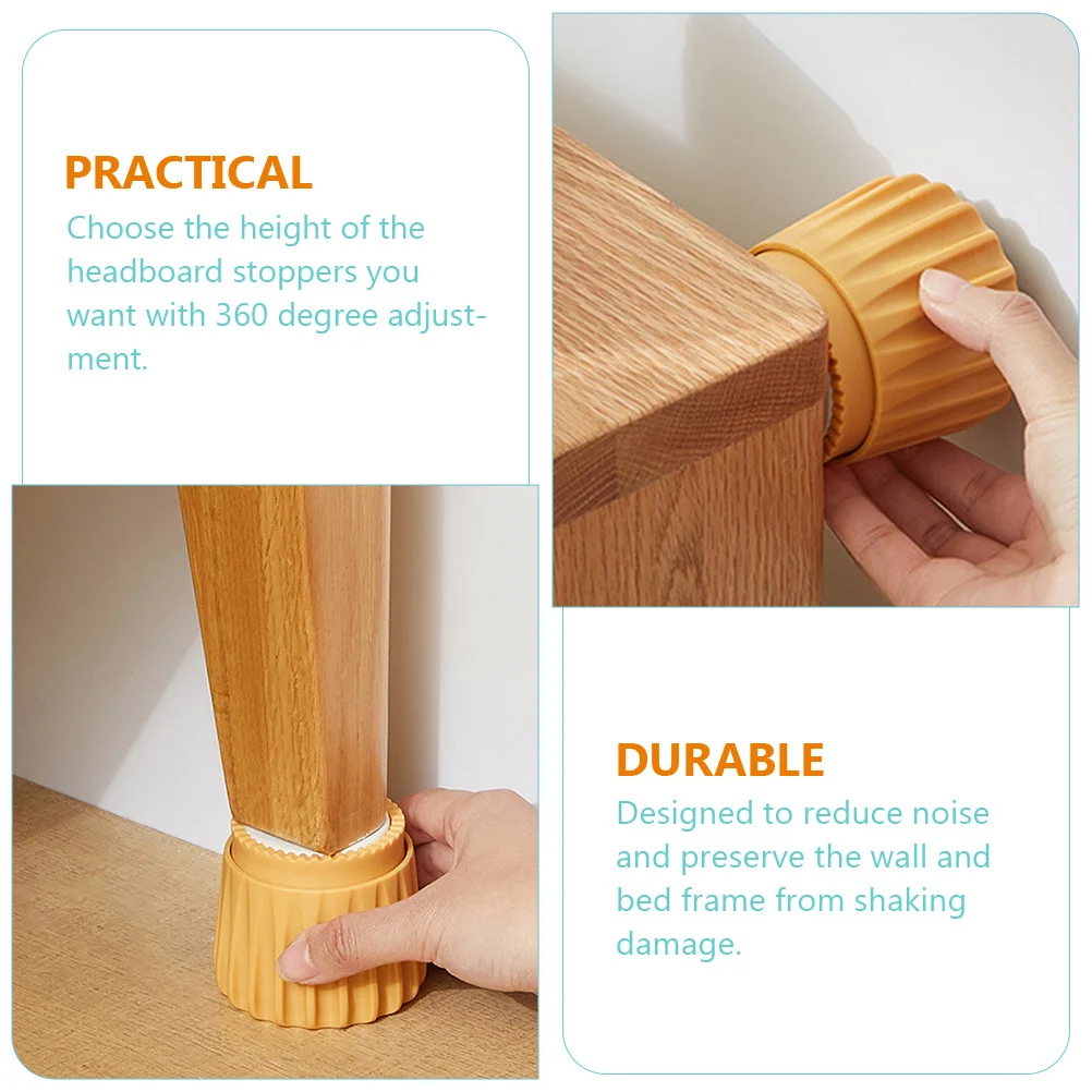 2Pcs Adjustable Bed Fixer Headboard Stoppers 360 Degree Anti Shake Tool Wall Protector Easy Install Furniture Fixer