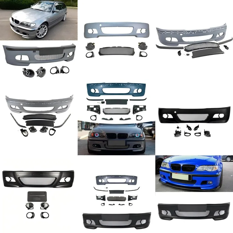Fit E46 Bumper for 3 Series E36 E46 Rocket-B Style Body Kit Fiberglass Material Flares Wide Bodykit 3