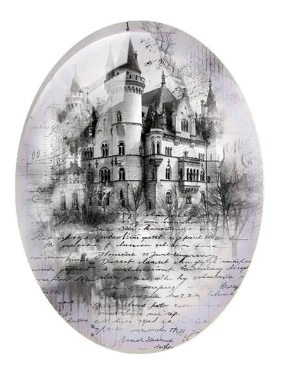 10 pçs/lote Halloween Gótico Preto Branco Horror Animais Oval Foto Cabochão De Vidro Flatback Demo Cameo Para Fazer Jóias Diy