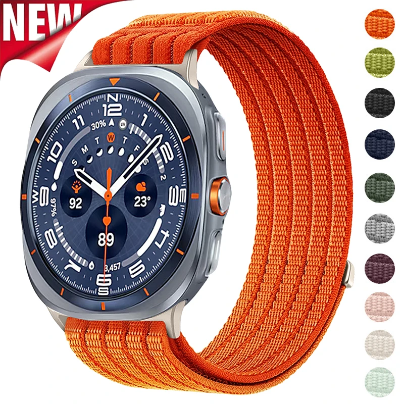 Nylon Gewebtes Schlaufenarmband für Samsung Galaxy Watch Ultra 47mm Sport-Armband für Galaxy Watch 8 40mm 44mm 8Classic 46mm Armband