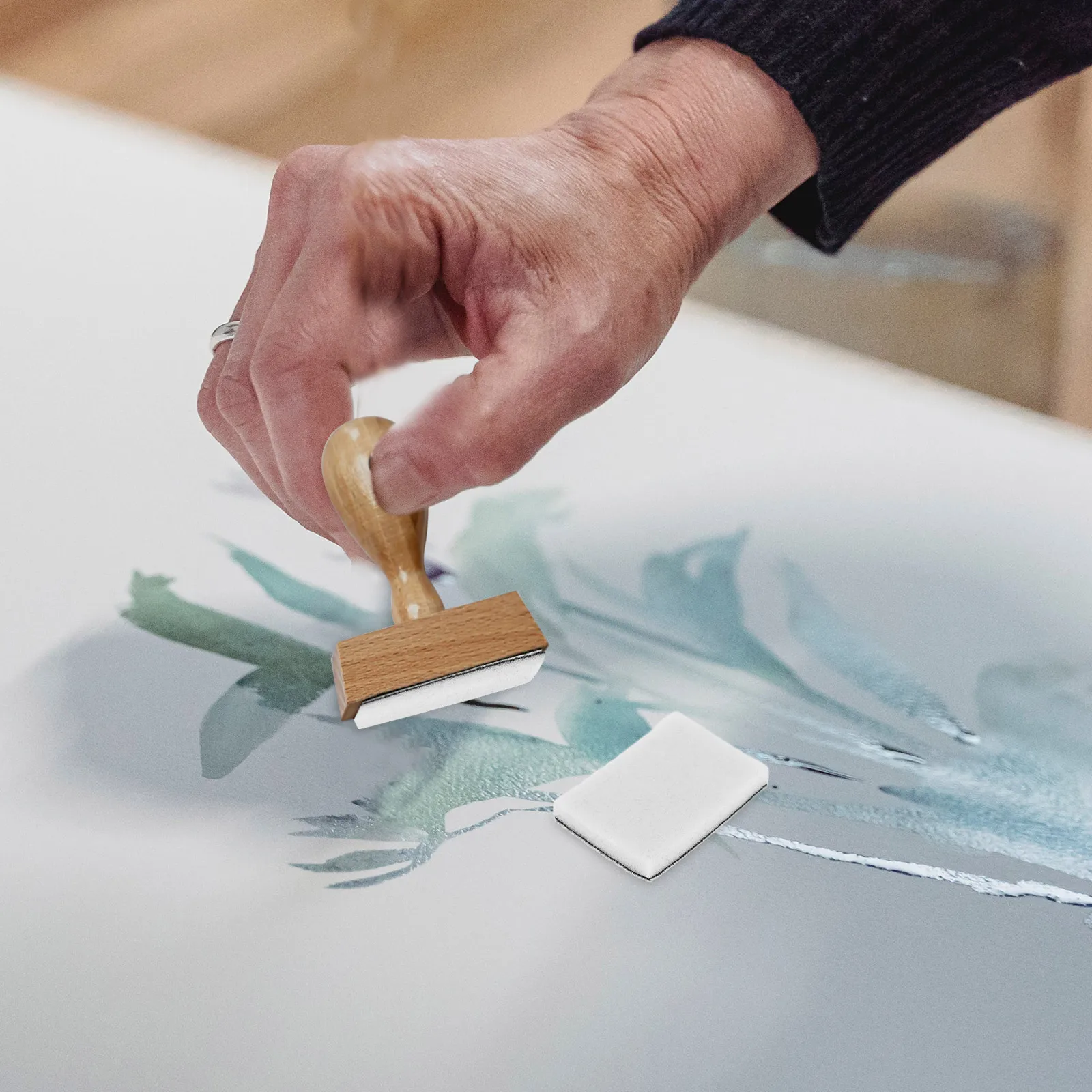 10 قطعة منصات رغوة الإسفنج المربعة استبدال الملء لأدوات مزج الحبر الصغيرة لوازم الفن سكرابوكينغ اللوحة الرسم الحرفية