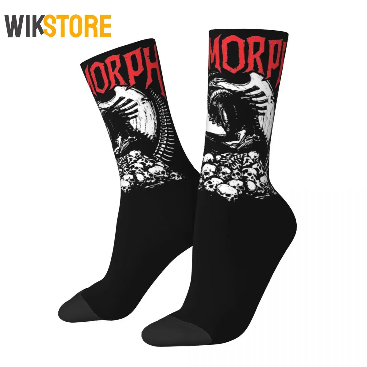 New Men's Socks Fashion Death Metal Xenomorph Alien Movie Skateboard Women Stockings Spring Summer Autumn Winter Breathable Sock