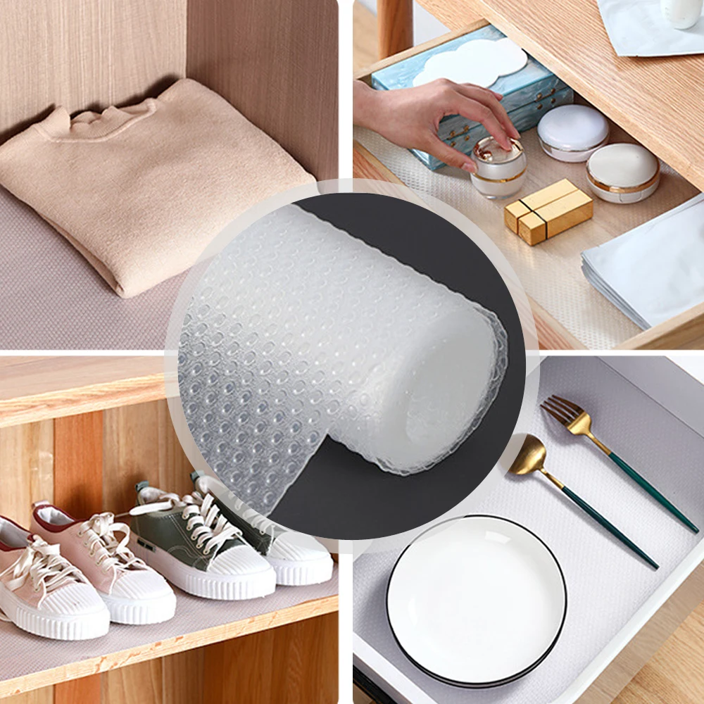 

1Roll EVA Thickened Transparent Drawer Pad Paper Thermal Insulation and Moisture-Proof Table Pad Wardrobe and Cabinet Pad