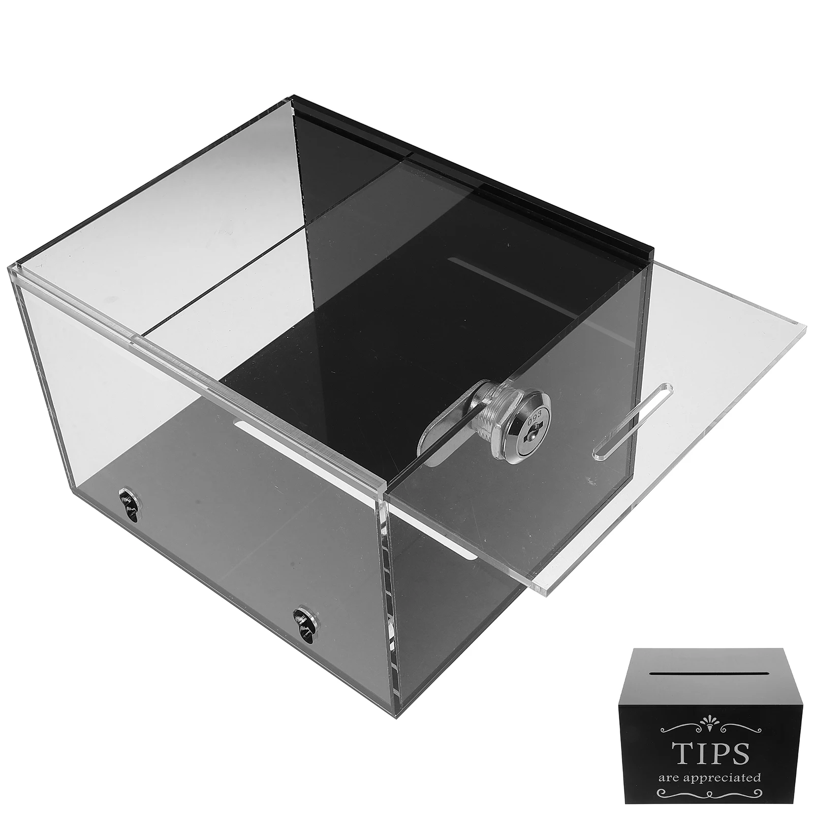 

Donation Tip Box Digital Counting Money Jar Acrylic Boxes Bins Slot Barbicide Jars Containers for Raffle Tickets