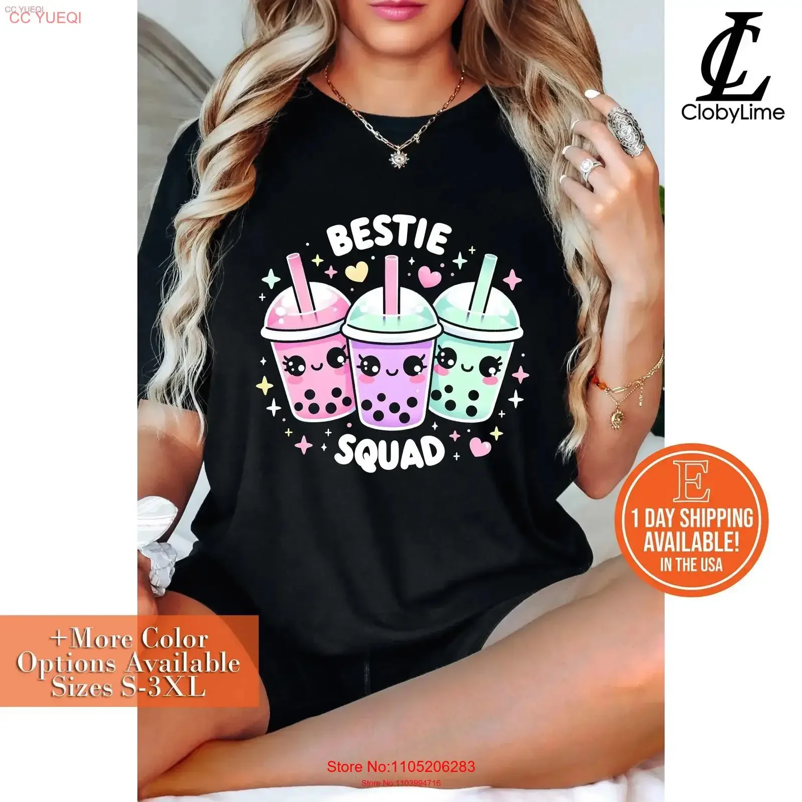 Bestie Squad Twin Day para niñas BFF Boba Tea mejor amigo camiseta dulce a juego diseños gemelos vintage lavado