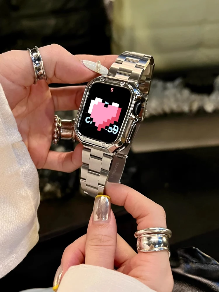 

Metal Band For iWatch Series Ultra 9 8 7 6 5 4 3 SE Stainless Steel Bracelet Strap For Apple Watch 38mm 41mm 40mm 45mm 44mm 49mm