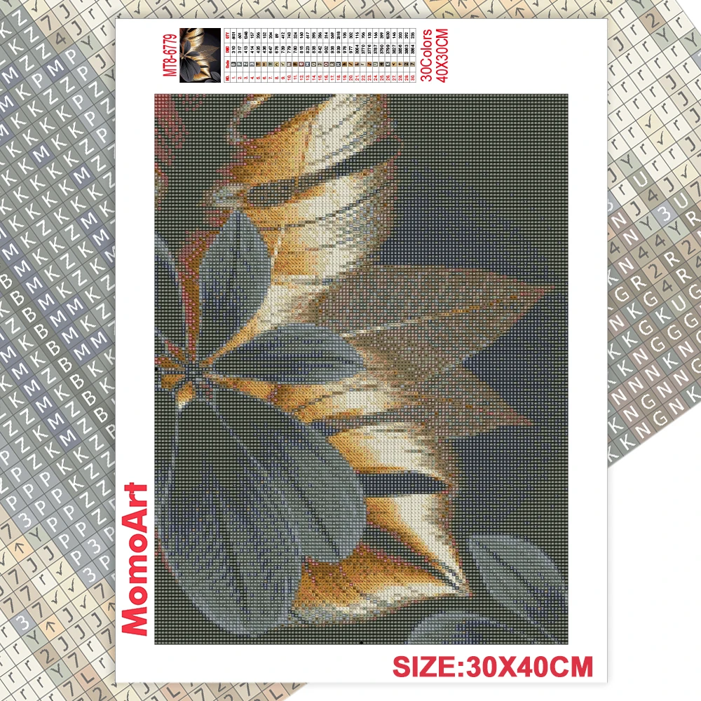 MomoArt DIY Diamond Painting Leaf New Collection Mosaic Landscape Full Square Round Abstract Embroidery Handmade Gift