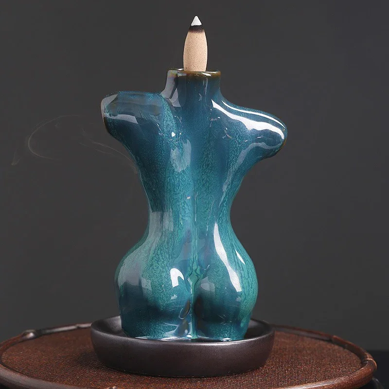 Ceramic Flowback Incense Stove Artistic Conception Waterfall Decoration Incense Stove Handicrafts Yoga Incense