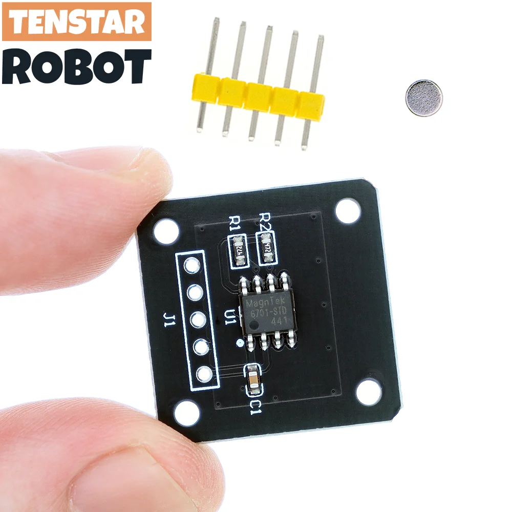TENSTAR 2pcs MT6701 Magnetic Encoder Magnetic Induction Angle Measurement Sensor Module 14bit High Precision