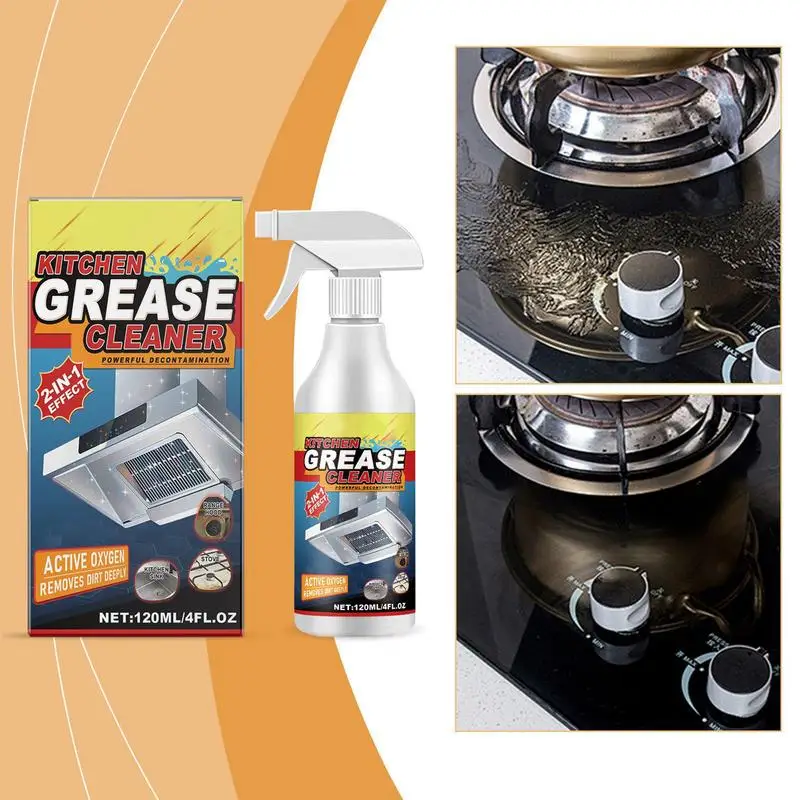 Limpiador de grasa de cocina, 120ml, lavadora de grasa de cocina para el hogar, herramienta de limpieza de cocina multiusos para encimeras, campanas de cocina