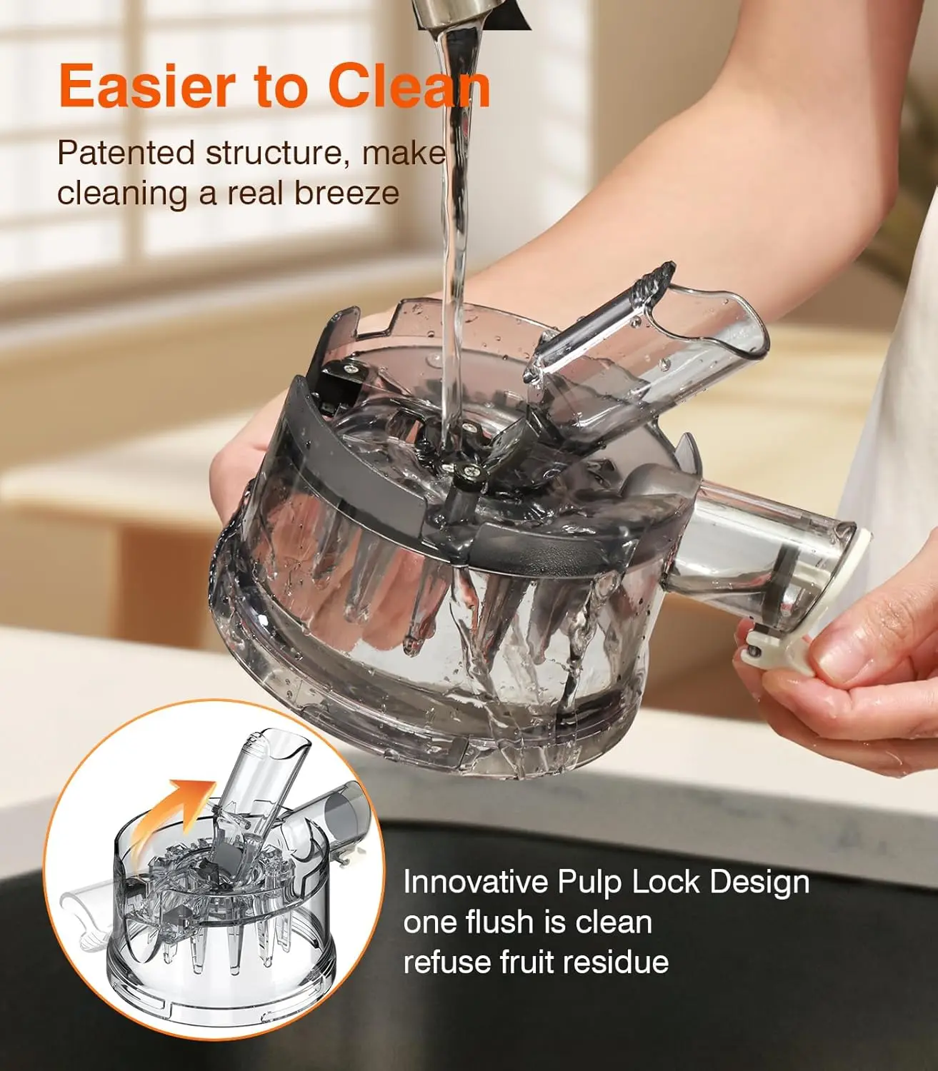 عصارة الضغط، آلات عصارة المضغ المحدثة مع شلال تغذية مقاس 5 بوصات تناسب الفواكه والخضروات بالكامل، نقاء عصير 99.6%، تيار