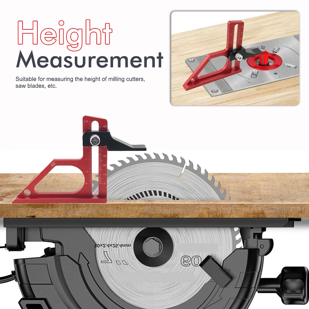 Nuovo misuratore di altezza professionale per la lavorazione del legno 0-60 mm, fresa di precisione e setatore di altezza della lama per sega per router CNC e sega da tavolo