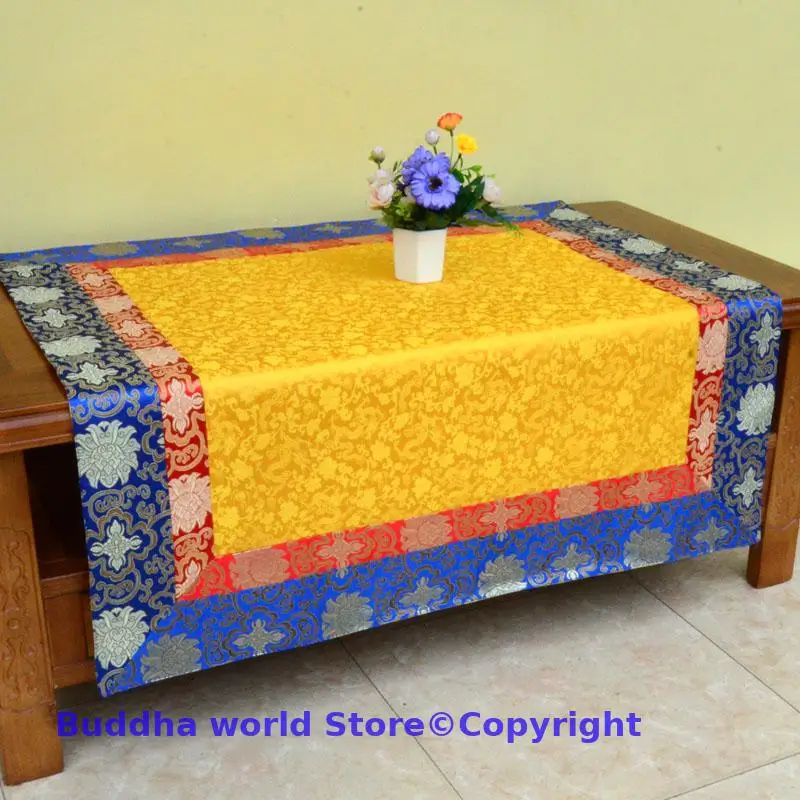 Custom size 2PCS  Buddhism Temple Auspicious Embroidery Buddha statue Altar cover Table cloth