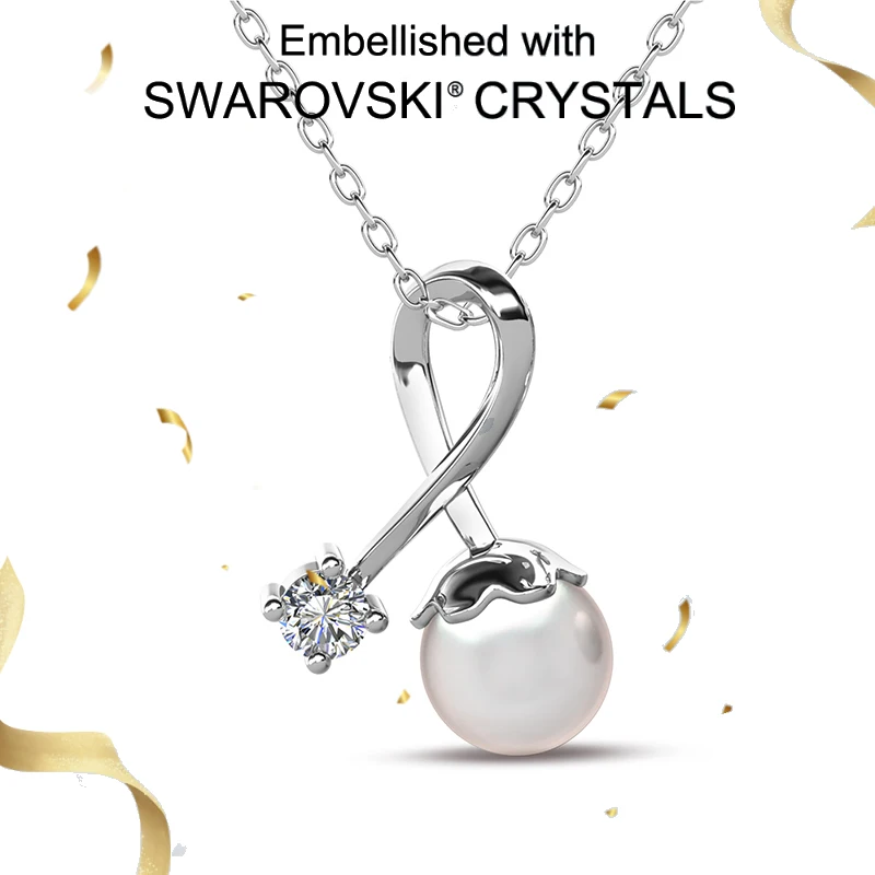 

Daisini Изысканные украшения с жемчугом Сваровски и кристаллами, ожерелье для женщин из серебра 925 пробы, вневременная красота