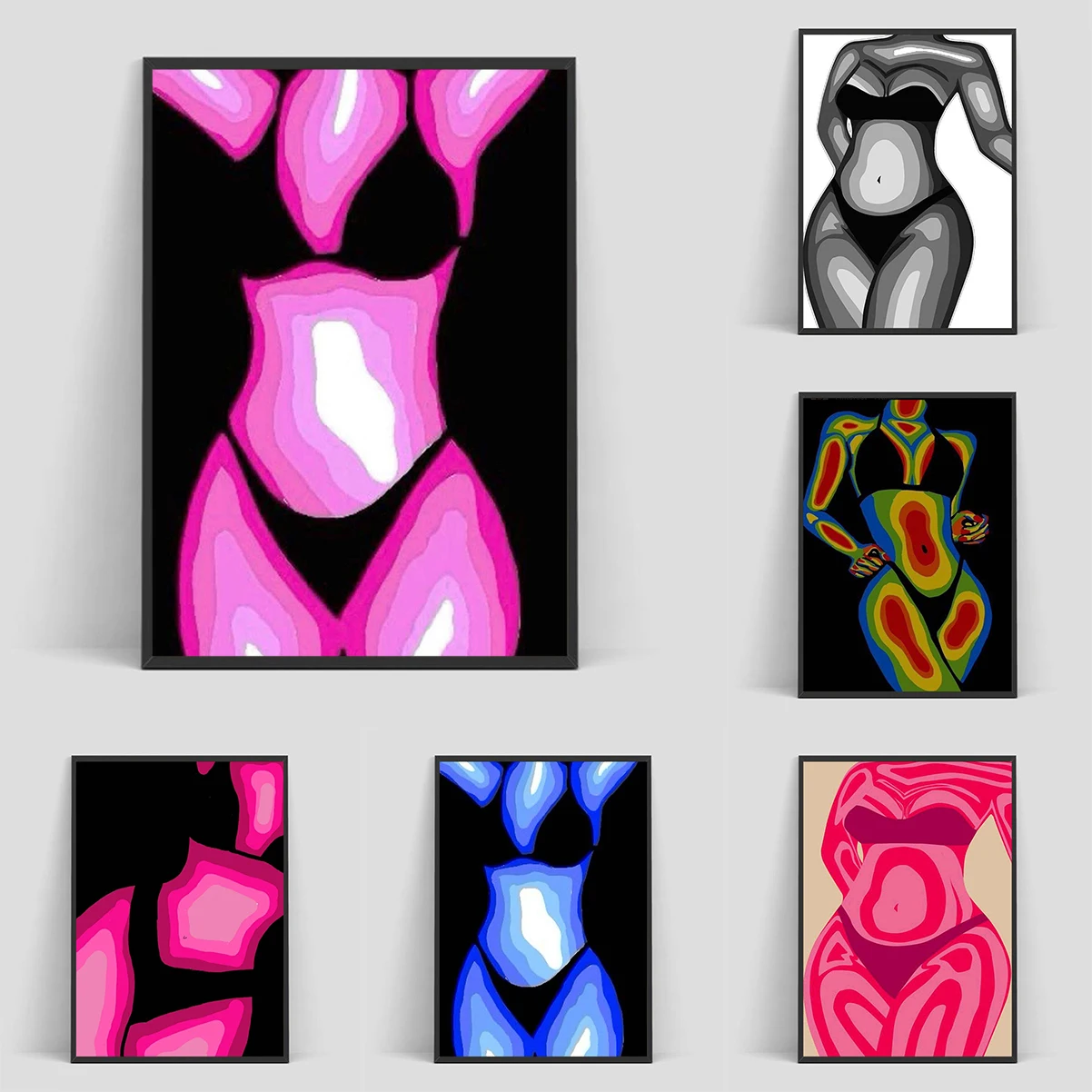 

Sexy Female Figure Poster Pictures Wall Decoration Room Decor Man Decorative Posters Coffee House Bar Art Mural Home Decorations