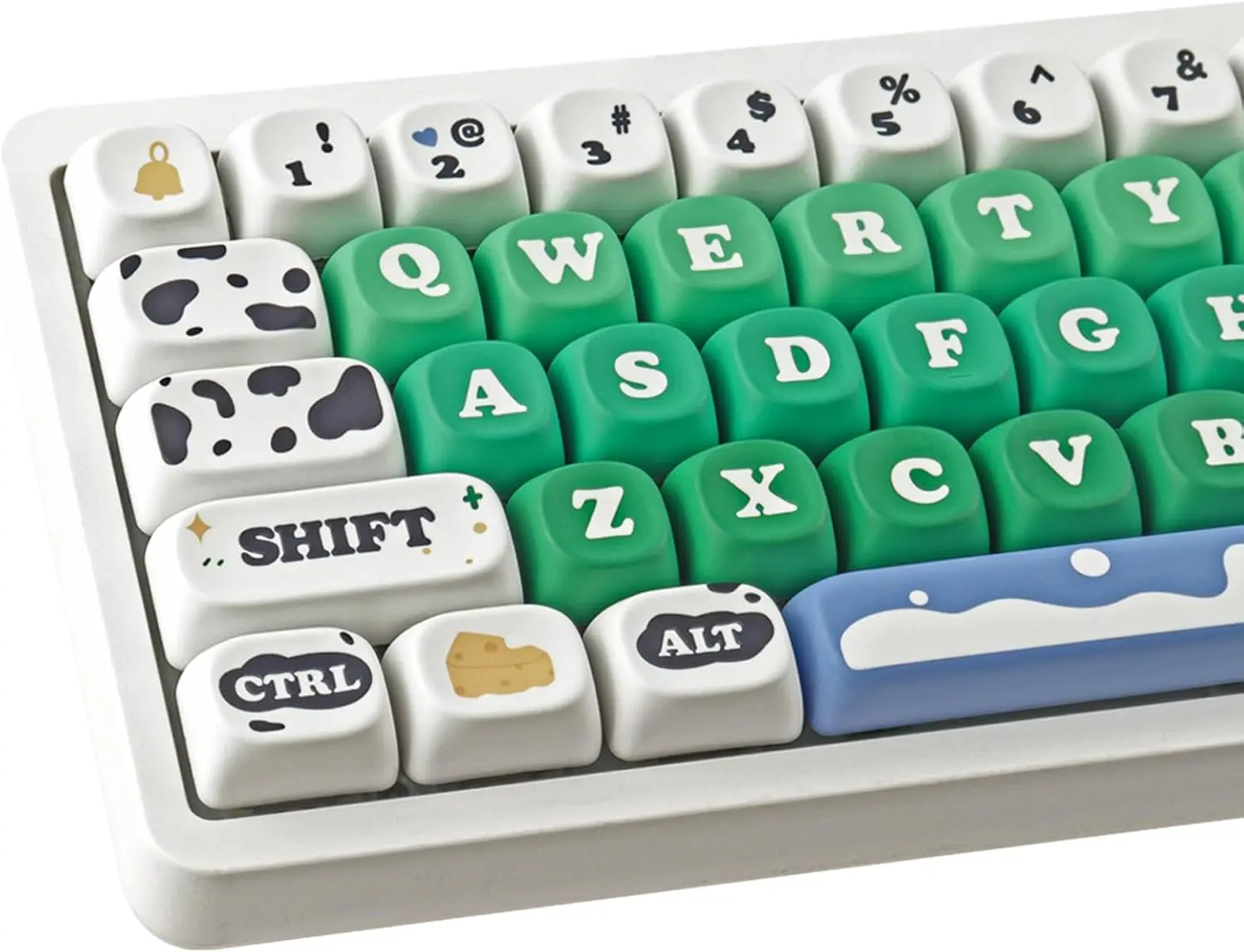 126 Keys Cute Keycaps Dye-Sublimation Milk Cow Pasture MOA Profile Custom Keycap for Cherry MX Swithes Mechanical Keyboards