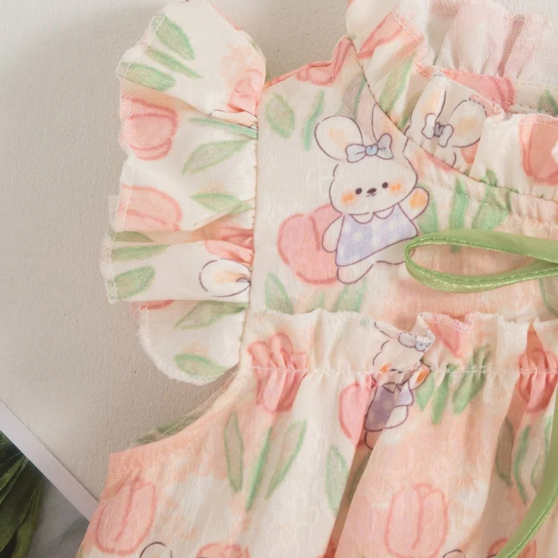 Baby Girl Dress Summer Girl Rabbit Tulip Princess Dress Cute Girl Birthday Party Dress Baby Girl Clothes