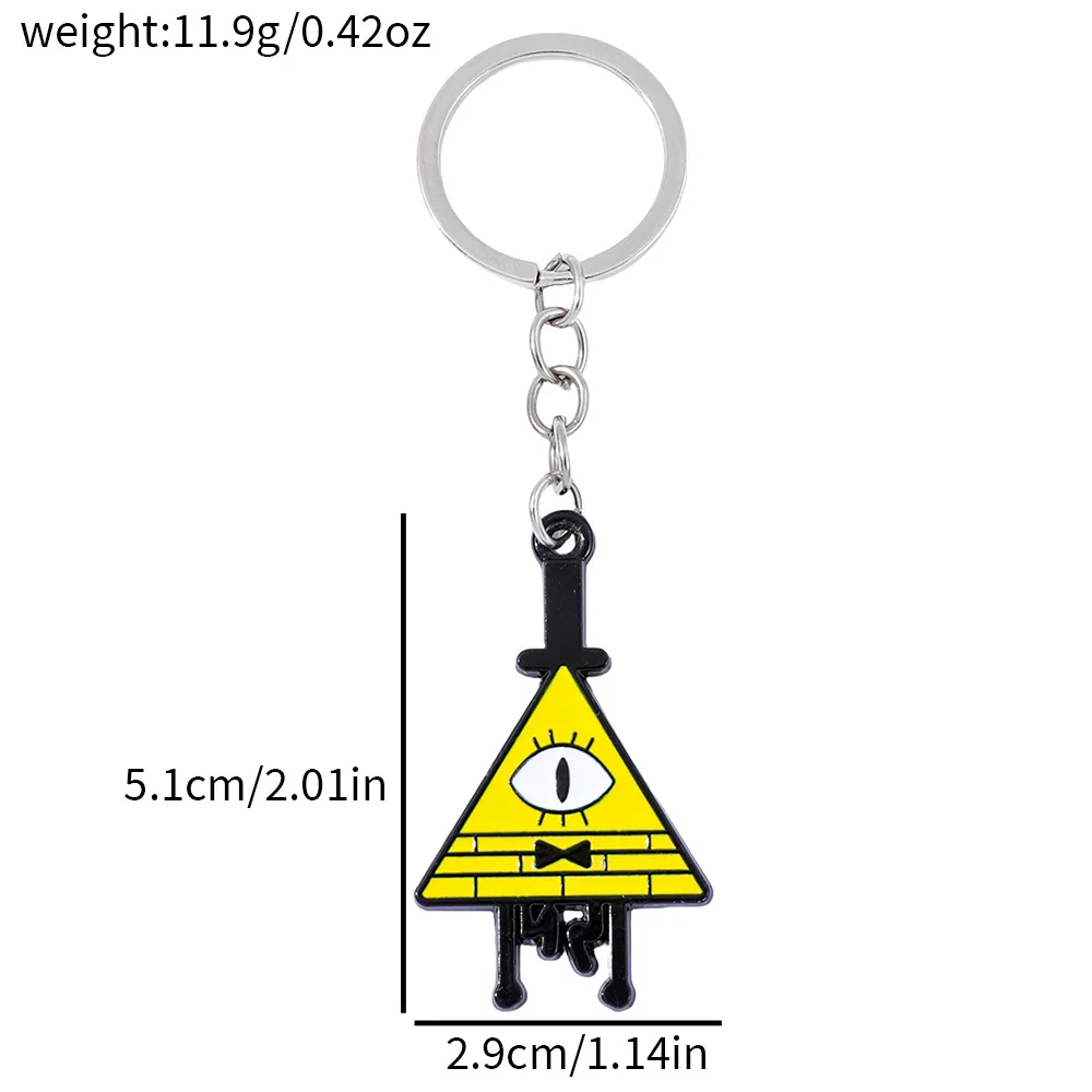 漫画 グラビティフォールズ ビル・サイファー キーホルダー アニメ ペンダント キーリング 子供 ティーン向け ヴィンテージ アクセサリー ギフト