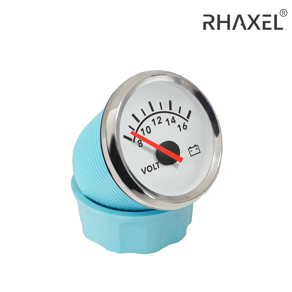 RHAXEL 52mm Voltmeter Gauge Meter 8-32V with Red Backlight for Auto Car Motorcycle Trucks Universal