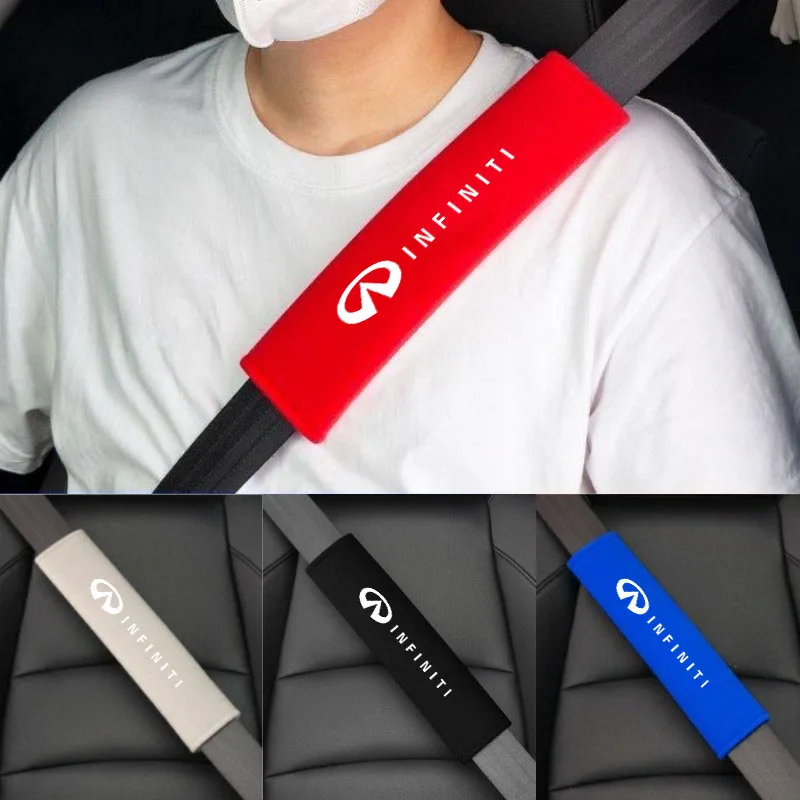 

2pcs Car Seat Belt Cover Shoulder Pads Auto Interior Decoration Accessories Case For Infiniti Q50 FX35 Q30 G37 Q70 QX70 G35 Q60