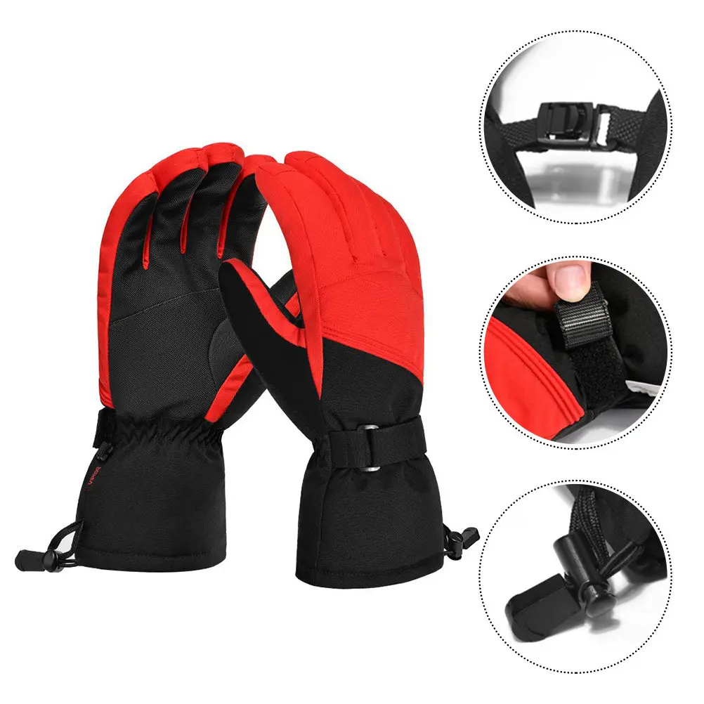 

1Pair Professional Waterproof Skiing Gloves Double Warm Windproof Cold Resistant Touch Screen Fingertip Conductive Winter