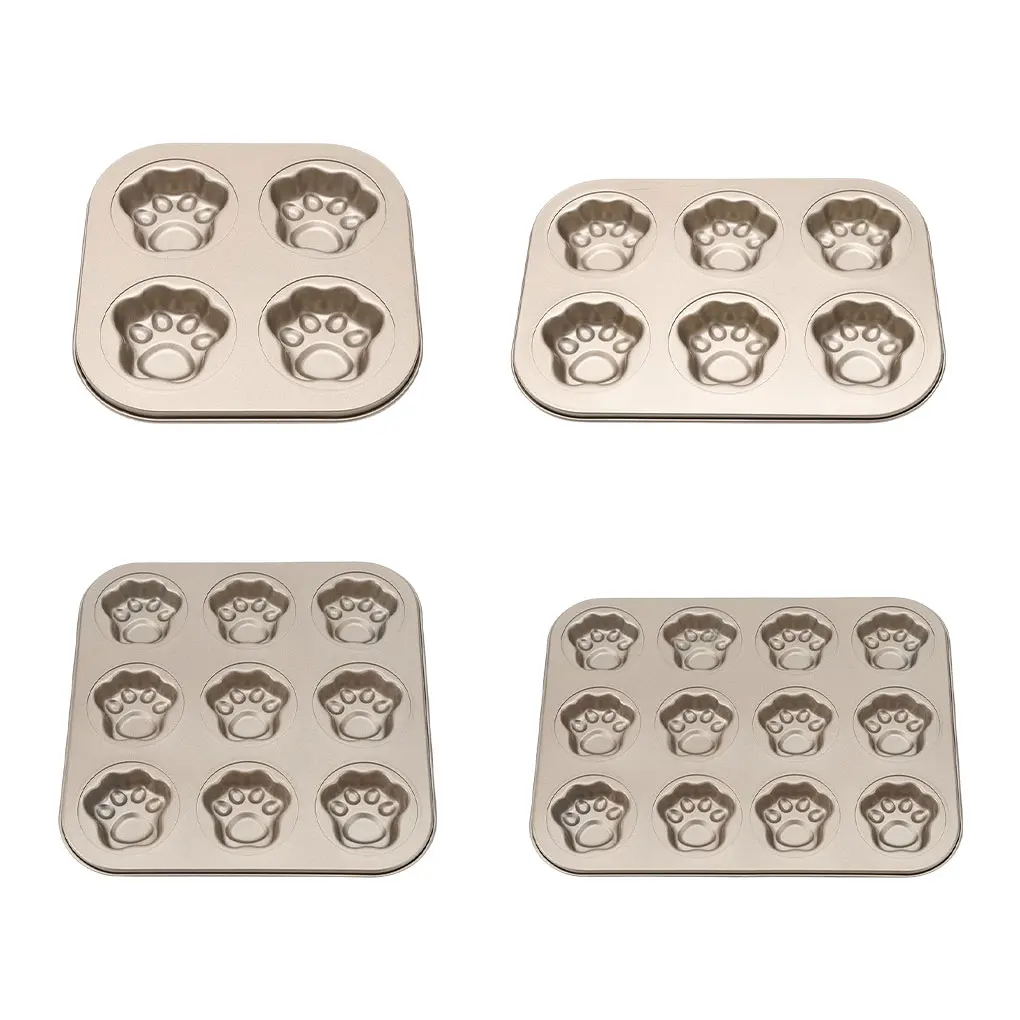 Baking Pan Cat Paw Nonstick Grids Even Heat Distribution Bake Tray High Temperature Resistance Bakeware Pans Muffin 9