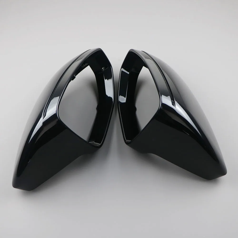 4K1857507 4K1857508 Pair Black Rear View Side Mirror Cover Cap With ALC LHD For Audi A6 S6 4A A7 S7 4K C8 A8 4N D5