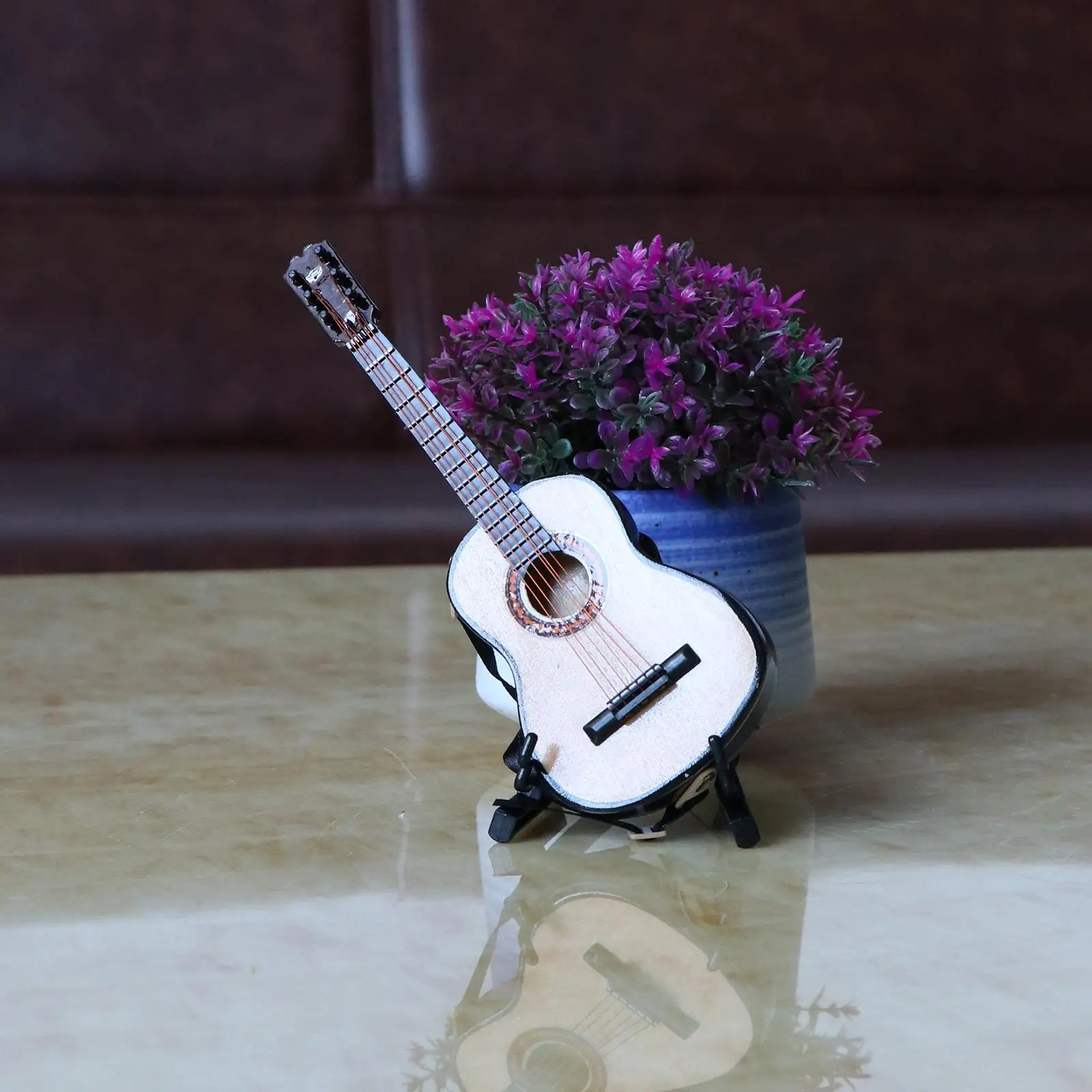 

1/6 миниатюрная бас-гитара, модель кукольного домика, настольный орнамент, ремесла